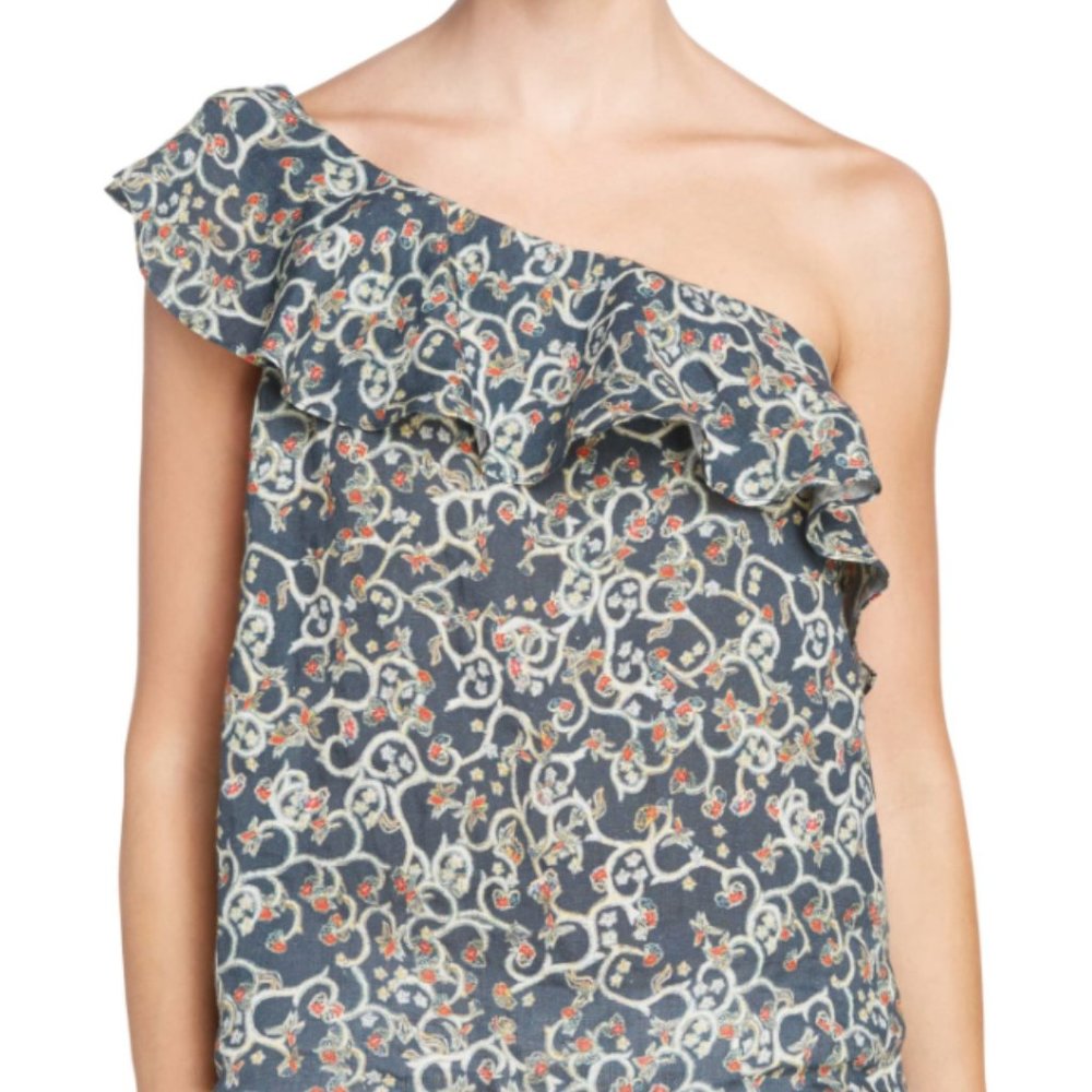 ISABEL MARANT Thom One Shoulder Linen Top